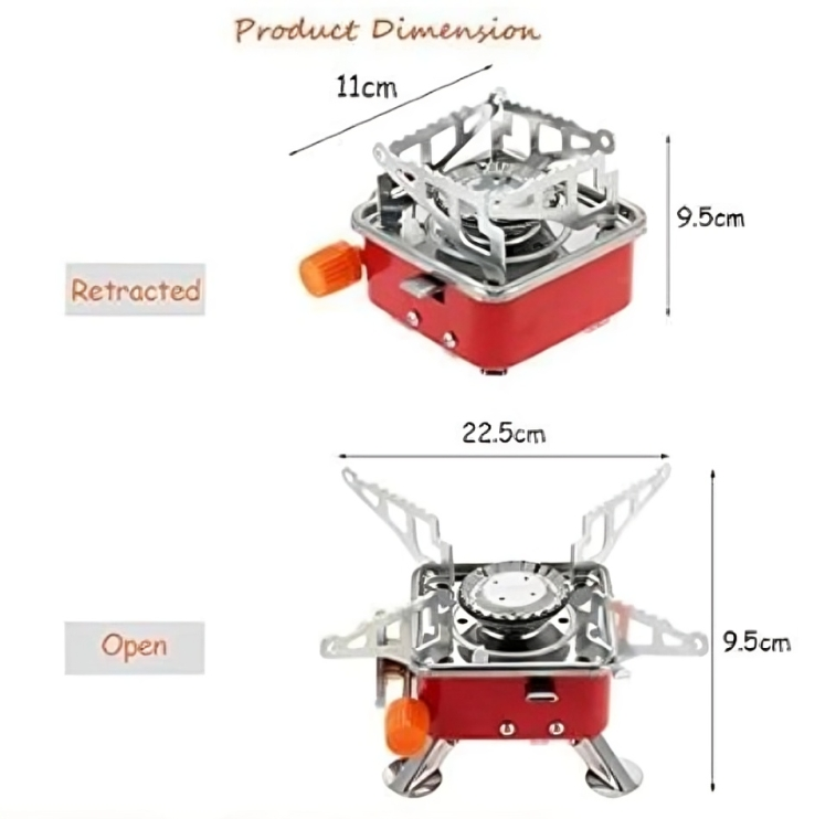 Mini Portable Square Stove for Backpacking Hiking Windproof Burner Camping Stove Foldable Stove for Outdoor picnic (without gas bottle) - Image 4