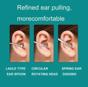 Pack off 6  Ear Pick with Storage Bag Dig Ear Wax Remover Cleaner Care Portable Travel Kit Cleaner Spoon