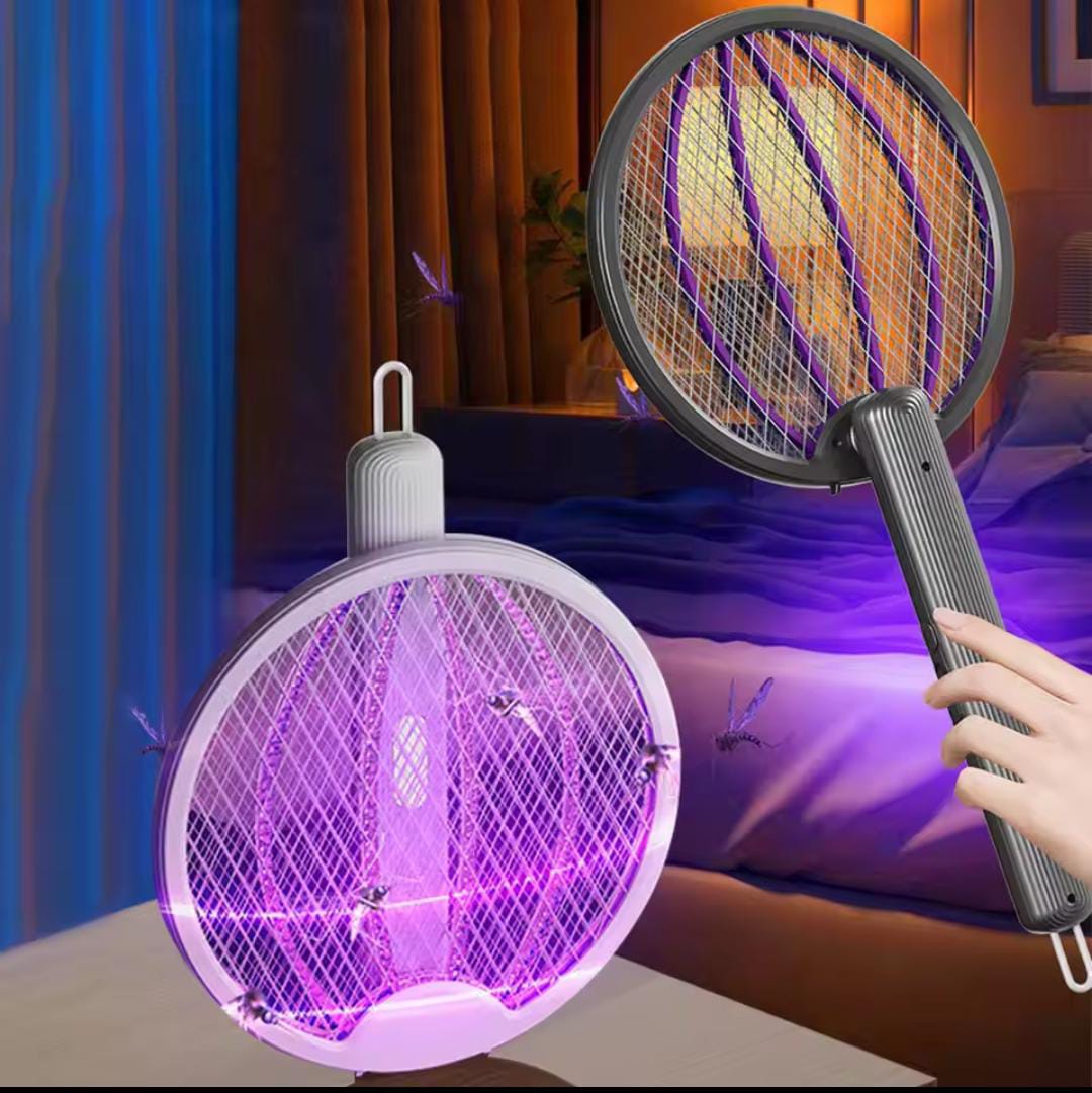 Foldable Mosquito Killer Trap | Electric Rechargeable Bug Zapper Racket For Indoor And Outdoor Mosquito And Insect Control (Random Color) - Image 3