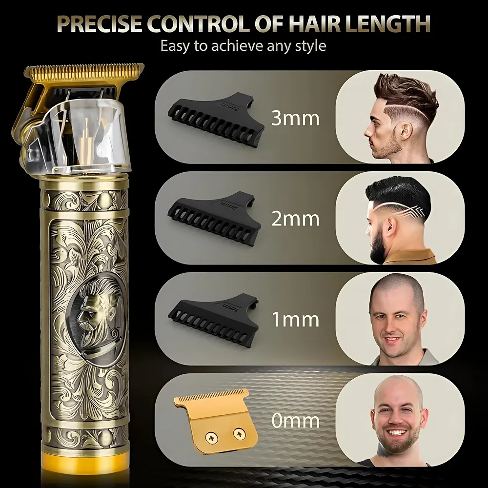 Professional 3-in-1 Men’s Grooming Kit - Gold Metal Body - Image 2
