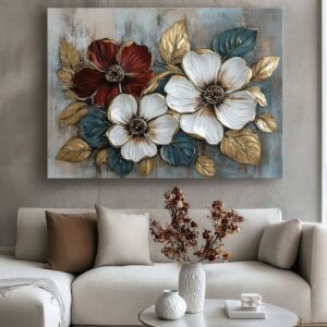 Floral Design Stickytiles Frame Providing Elegant Style Fresh Look Home Decoration