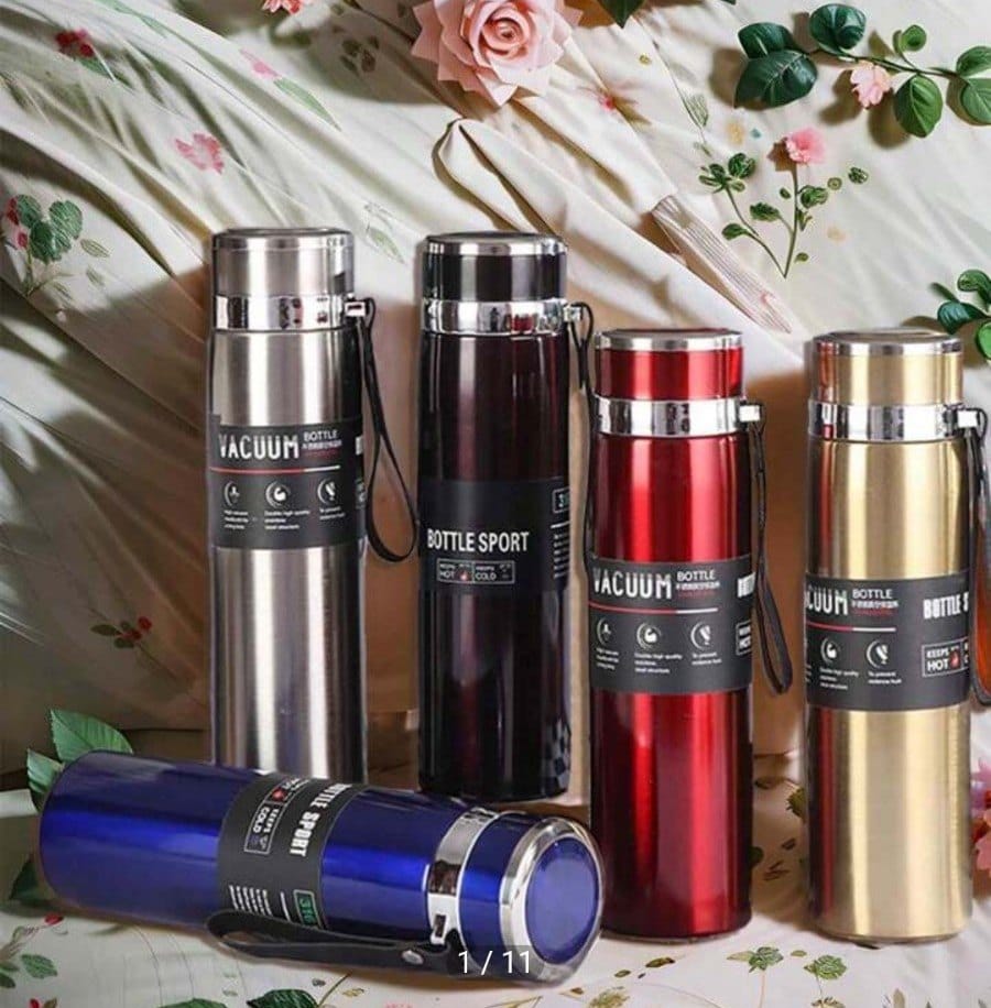 Slim Stainless Steel Water Bottle Premium Quality Long Lasting Insulation Leakproof Design For Hot And Cold Drinks | Random Color - Image 2