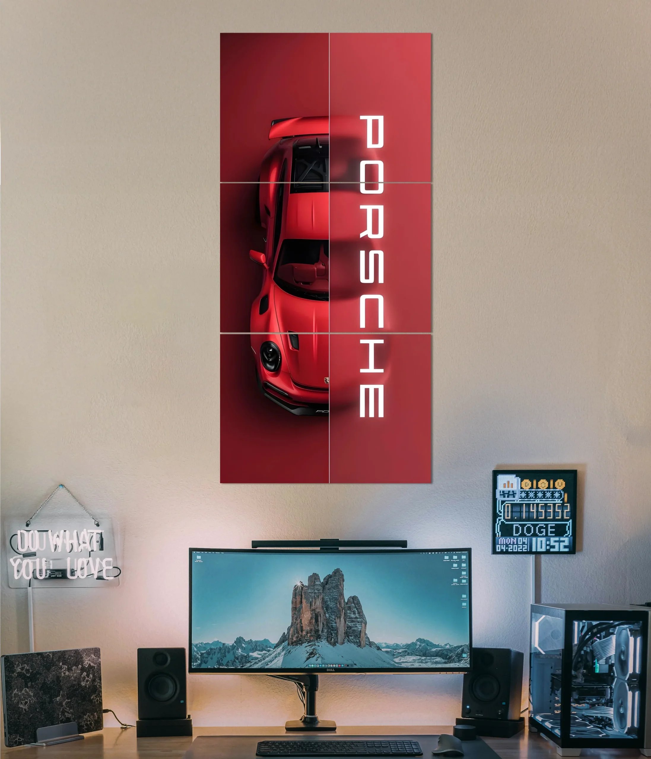 Set of 4 Car Design Sticky Photo Tiles – Wall Frames for Home & Office Decor - Image 2