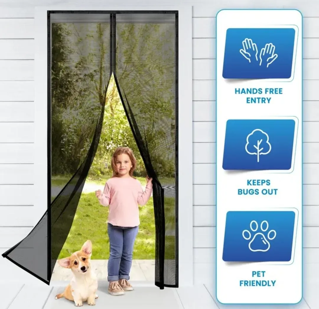 Hands-Free Retractable Magic Mesh Screen Door – Magnetic Closure, Easy Install, Keeps Bugs Out - Image 4