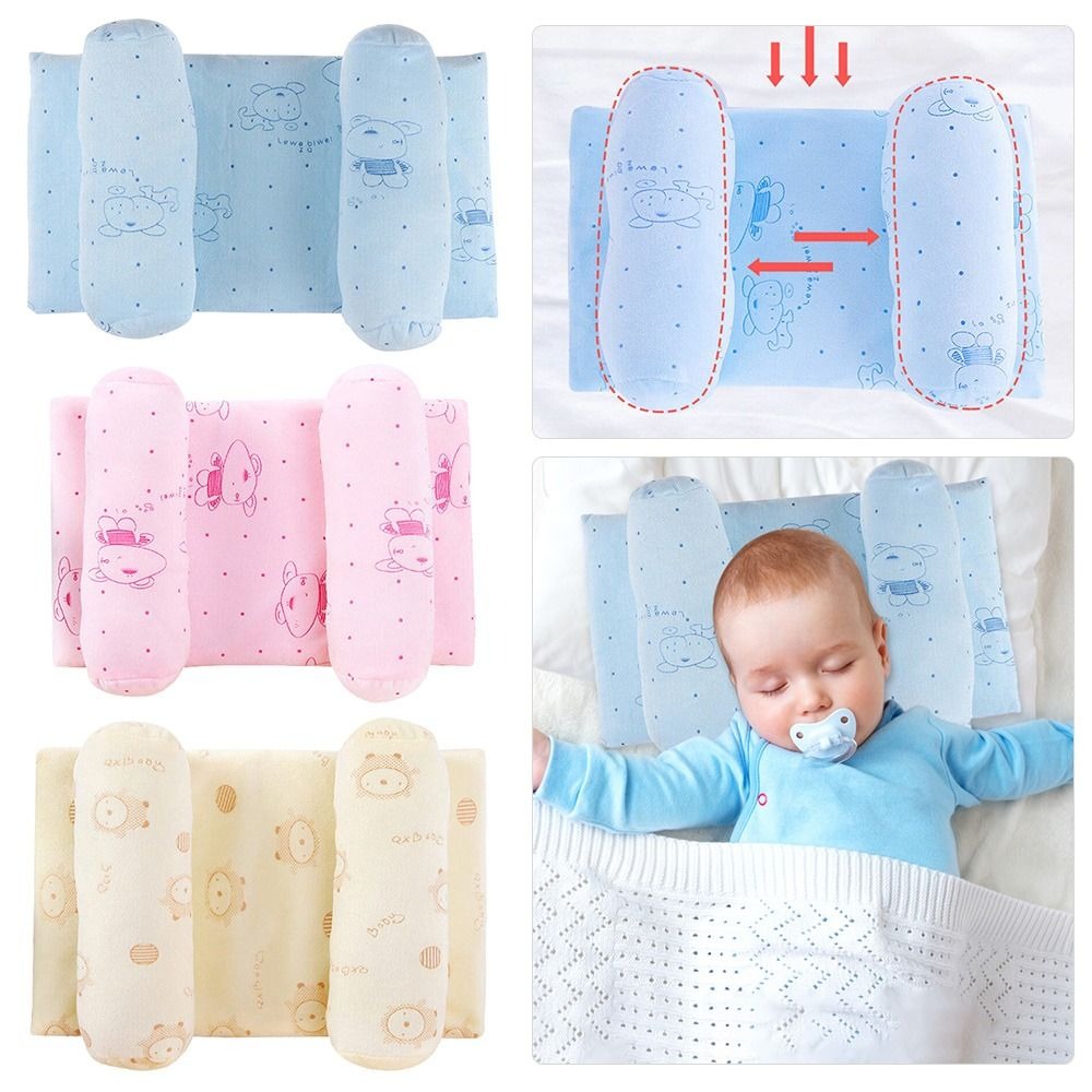 Soft Head Shaping Newborn Pillow for Flat Head Prevention, Breathable & Portable Infant Cushion - Baby Head Shaping Pillow - Adjustable Newborn Baby Head Shaping Pillow ( Random Color & Design ) - Without Box - Image 2