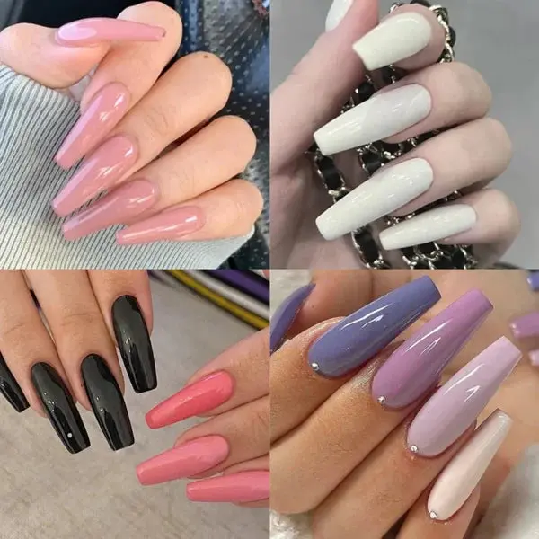 576 pcs nails with box ,Reusable Artificial nails, 24 different colours, beautiful fake nails With Glue for Girls Women (Random color)