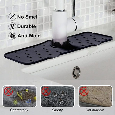 Silicone Kitchen Faucet Splash Guard Sink Mat - Kitchen Accessory Designed For Water Protection And Daily Sink Maintenance Routine - Image 3