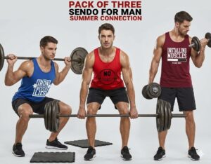 3 PCs of Men’s Summer Cotton Sando Vest Sleeveless Tank Top Breathable Soft Lightweight Casual Gym Sports Innerwear Comfortable