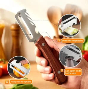 3 In 1 Peeler Knife Stainless Steel – Kitchen Tool Designed For Food Preparation And Daily Cooking Routine