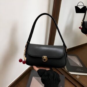 Elegant Ladies Handbag with Cherry Charm – Chic Shoulder Bag