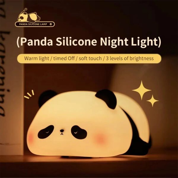 Cute Panda Silicone Night Light – Soft Touch LED Lamp for Kids Bedroom - Image 3