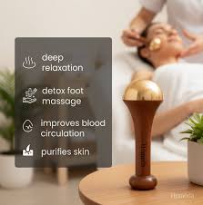 Kansa Wooden Massager For Foot & Face | Kansa Face Massager - Image 2