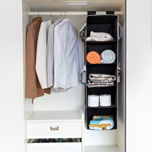 5 Shelf Clothes Hanging Organizers Pant Organizer Wardrobe Section Storage Closet Organiser (random color)