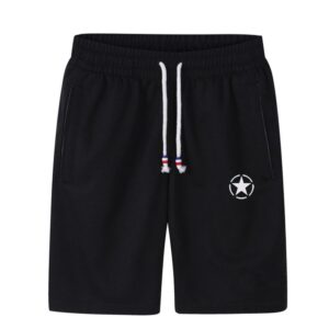 Black Quick Dry Shorts with Star Logo | Black Color | MEN | for Gym, Sports & Fitness