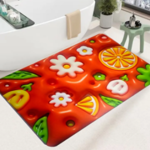 3D Visual Anti-Slip Absorbent Mat, Bath Mat Rug, Quick Dry Super Absorbent Non-Slip Thin Bathroom Rugs Fit Under Door Random color