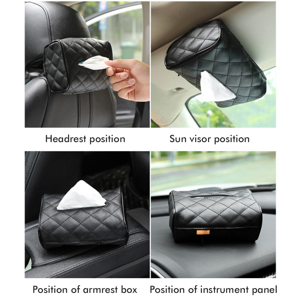 Luxury Leather Car Napkin Holder – Sleek Design, Easy Access & Secure Fit for Tissues - Image 2