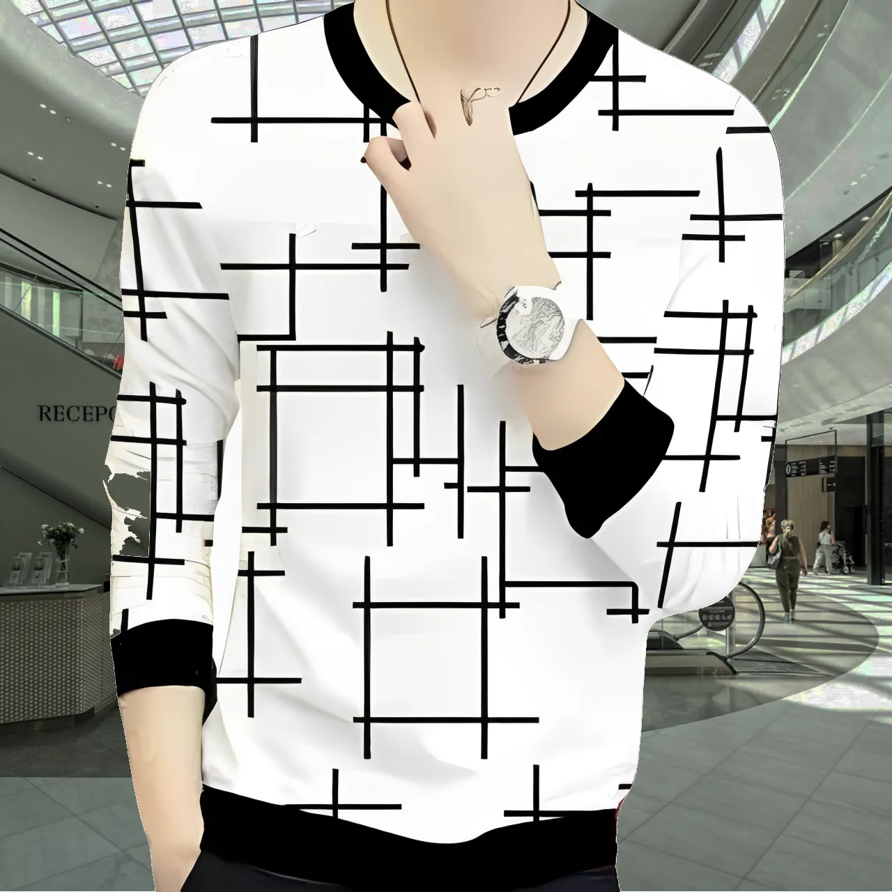 Long life Genuine full sleeves T shirt For Boys | Stay Stylish with a Black Lining Printed Zipper Jacket - Image 3