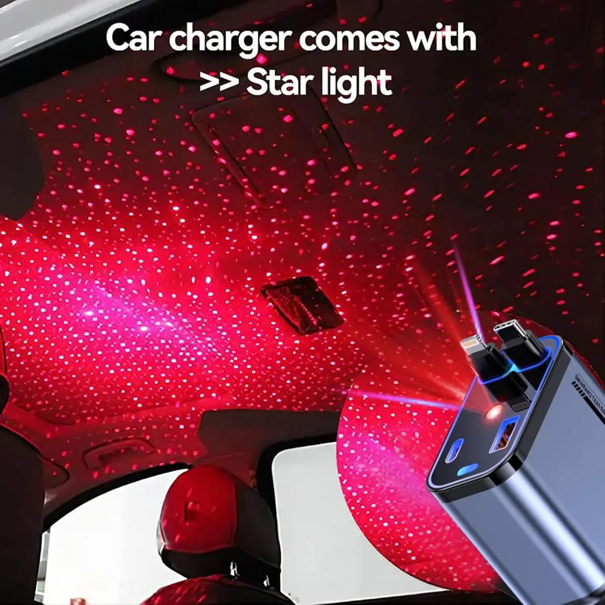 4 In 1 Fast Charging Usb-C Car Adapter - Car Accessory Designed For Power Charging And Daily Travel Routine - With Light - Image 2
