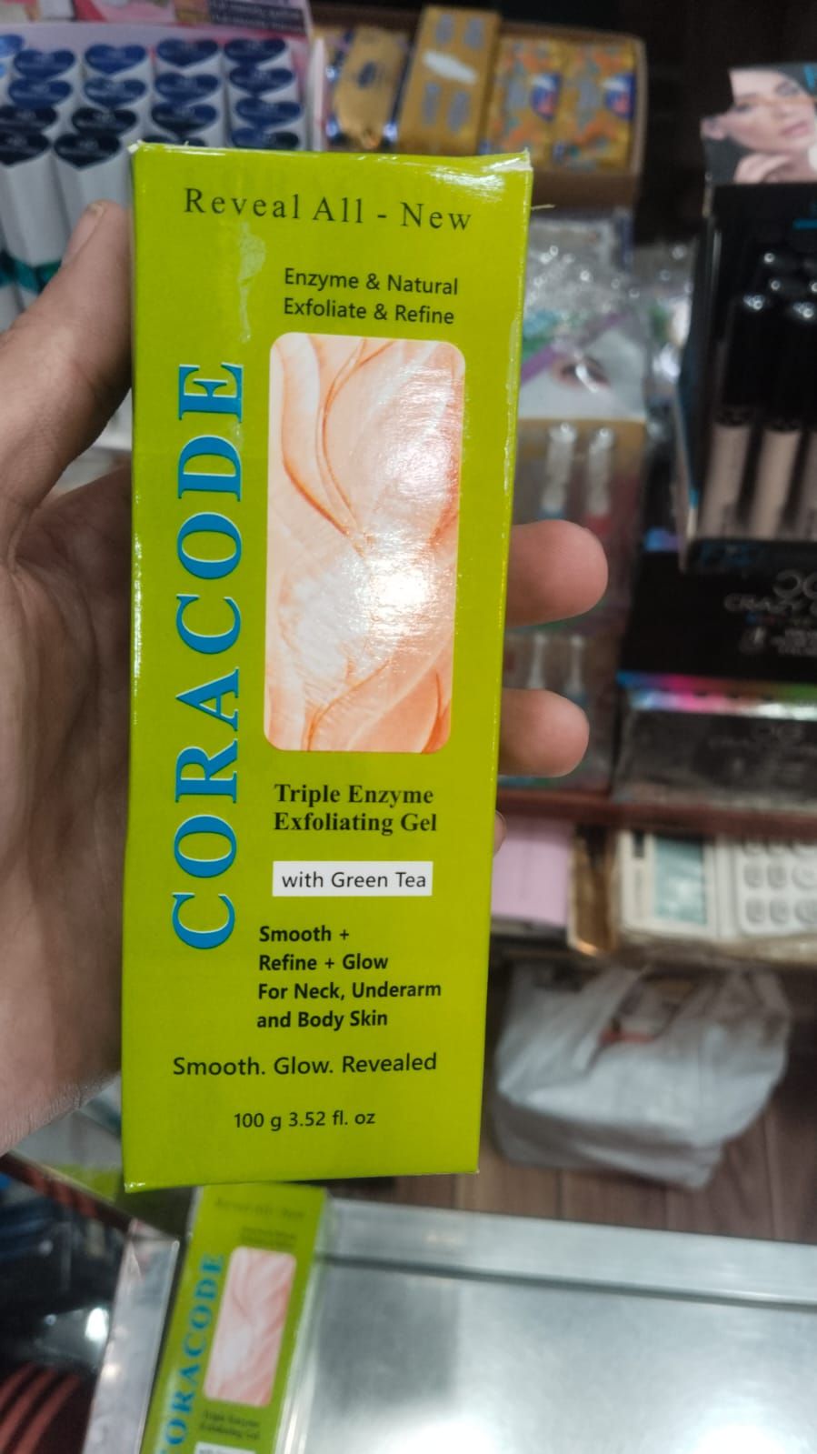 Coracode Triple Enzyme Exfoliating Gel With Green Tea | Smooth Refined Glow For Neck Underarm Body Skin 100g - Image 3