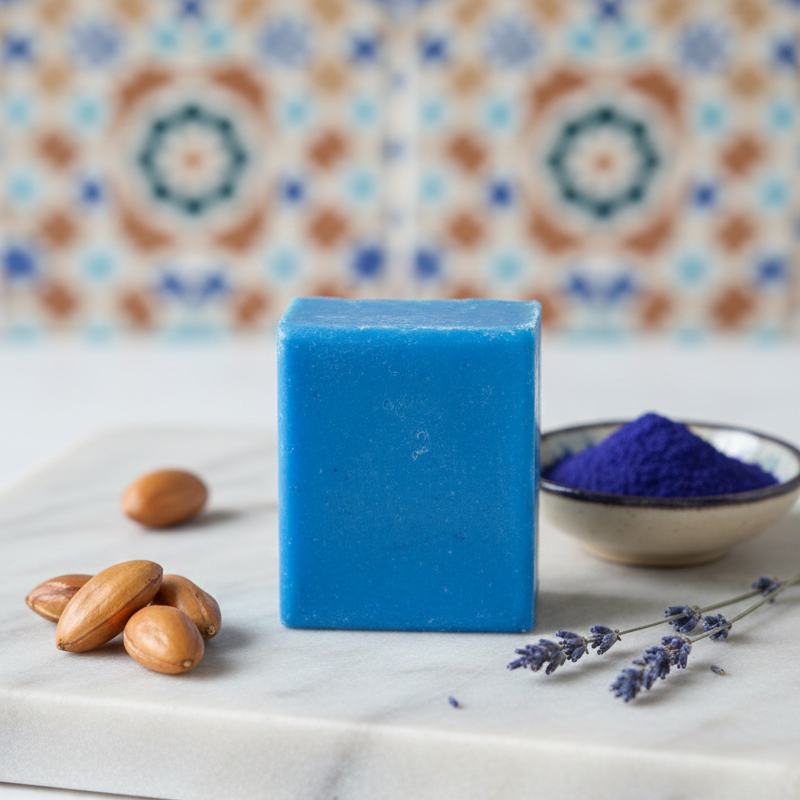 Midhat Apparel Moroccan Blue Soap For Premium Personal Care - 50Gram - Image 2