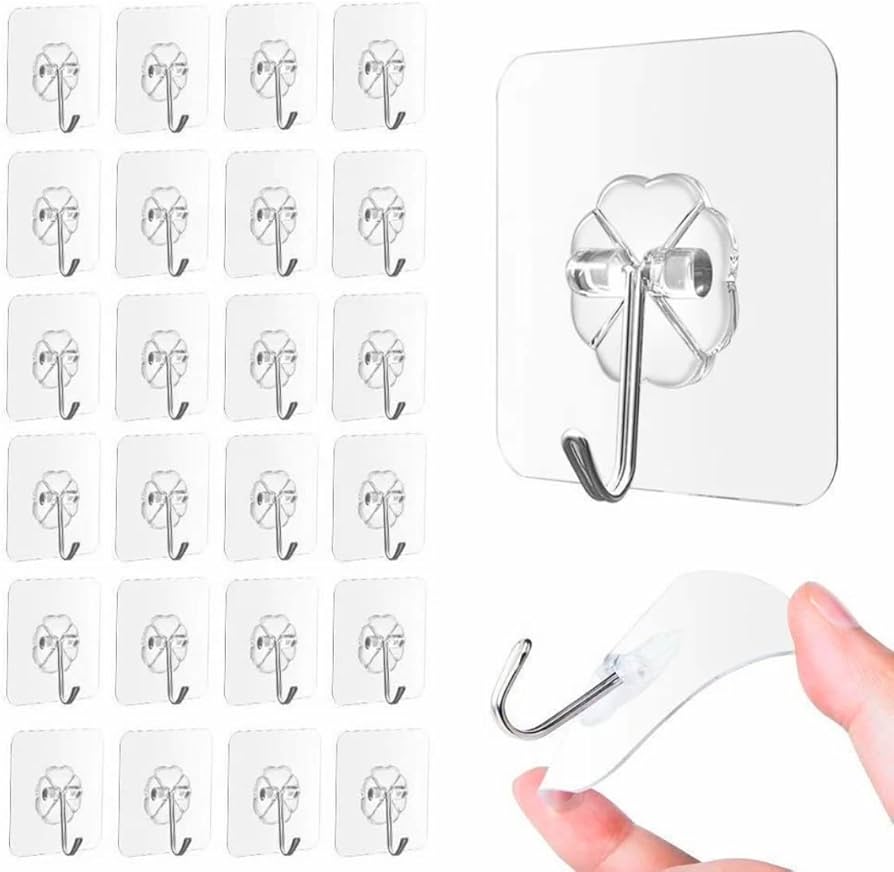 Transparent Self-Adhesive Wall Hooks Sticker – Strong Hold, No Drill, Damage-Free Hanging - Pack of 10 - Image 3