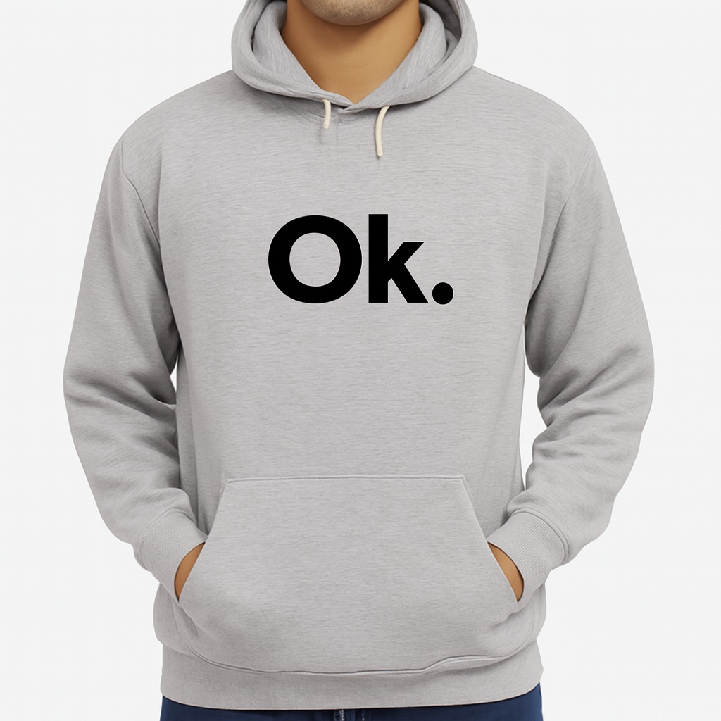 New Summer Collection Full Grey Hoodie OK Printed For Girls And Boys
