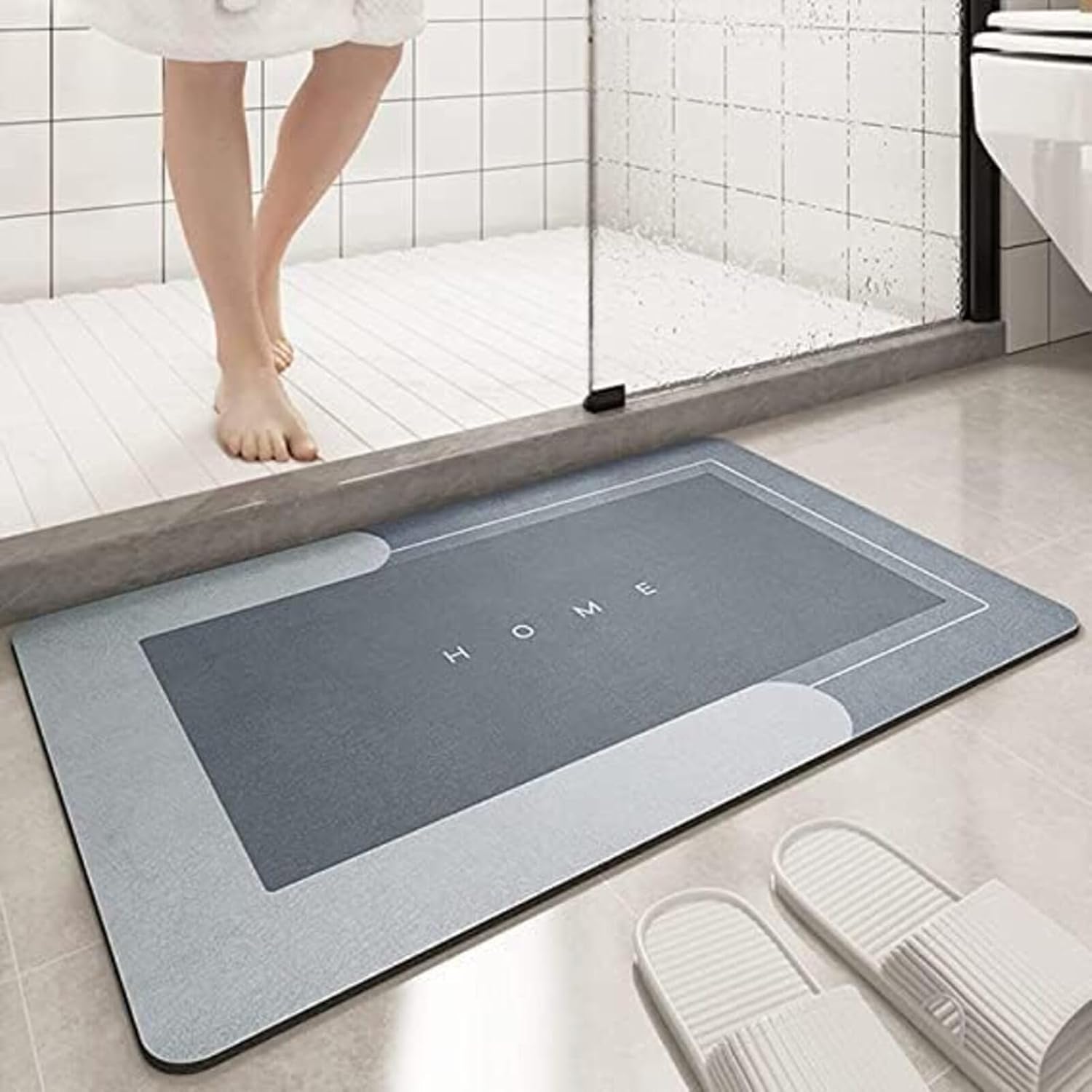 Super Absorbent, Quick-Drying Thin Bath Mat – Non-Slip, Stain-Resistant Bathroom Rug for Bathroom, Kitchen, Living Room – Easy to Clean - Door Mat, Anti-Slip Bath Mat Quick Drying Absorbent Mat for Home and Kitchen (Random Color) - Image 5