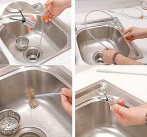 Stainless Steel Hair Catching Drain Cleaner Wire Spring Sink Cleaning Stick (34inches | 85cm)