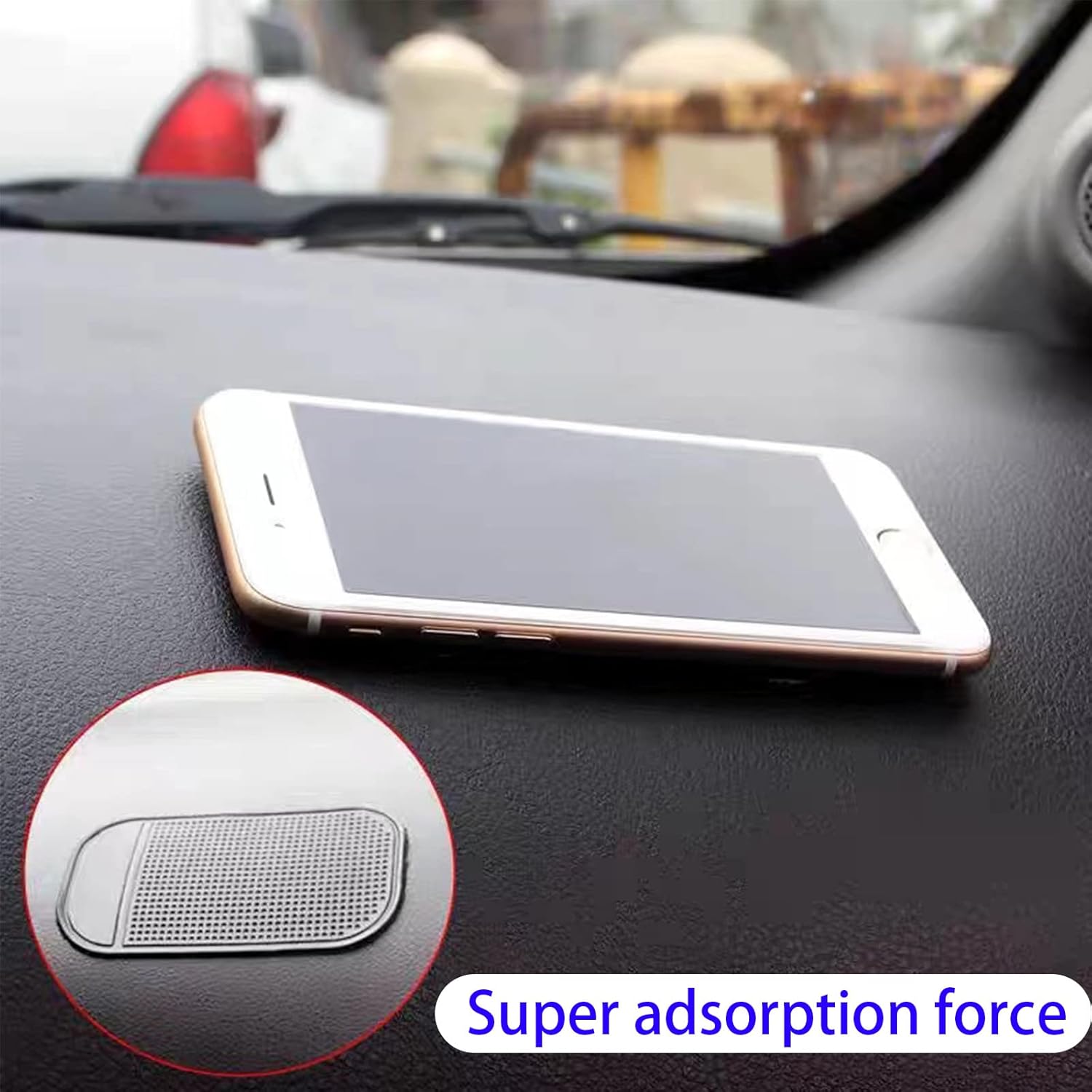 1 Pc Car Dashboard Sticky Pad | Anti-Slide Fixate Sticky Mat Pad for Car Dashboard | Anti-Slide Sticky Pad for Cell Phone, Keys, Glass, Mirrors (Black) - Image 4