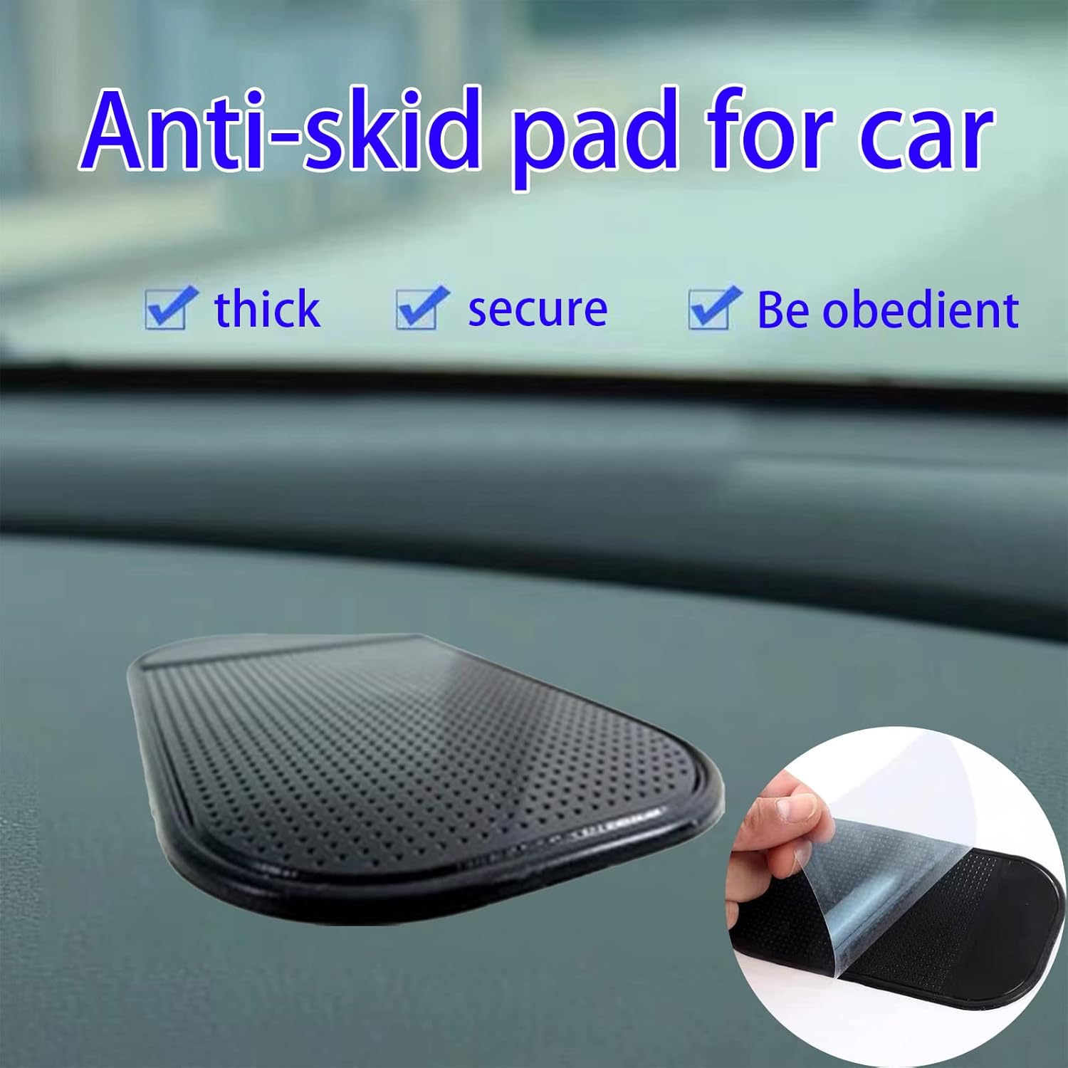1 Pc Car Dashboard Sticky Pad | Anti-Slide Fixate Sticky Mat Pad for Car Dashboard | Anti-Slide Sticky Pad for Cell Phone, Keys, Glass, Mirrors (Black) - Image 5