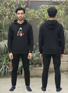 Men’s Trendy Printed Tracksuit Black Casual Sportswear Sweat Suit Comfortable Fit