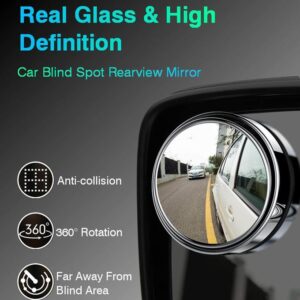 2pcs Round Blind Spot Mirrors – Wide-Angle Lens for Enhanced Rear and Side View Visibility – Convex Mirror for Cars, SUVs, and Trucks – Universal Fit Safety Accessory - Plastic Material