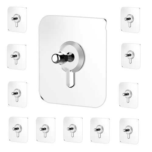 Transparent Self-Adhesive Wall Hooks Sticker – Strong Hold, No Drill, Damage-Free Hanging - Pack of 10 - Image 3
