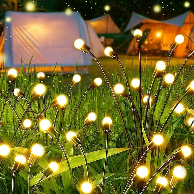 10 Lights - LED Solar Powered Firefly Light Outdoor Waterproof Solar Garden Light Decorative Swaying Wind Dancing Solar Lamp - Image 3
