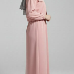 Stylish 2 Piece Set Long Frock Maxi Dress With Matching Zipper Jacket Premium Quality