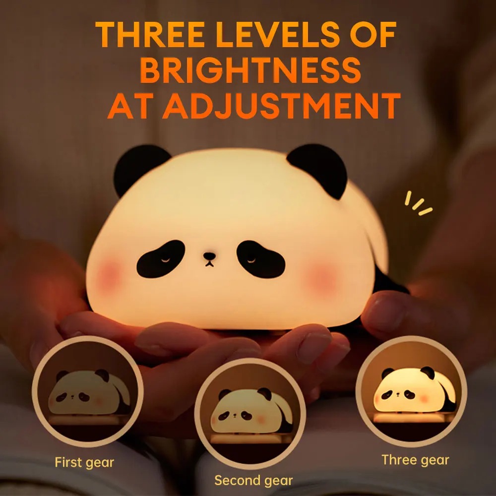Cute Panda Silicone Night Light – Soft Touch LED Lamp for Kids Bedroom - Image 2