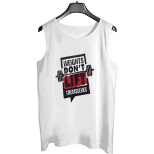 Jersey Weight Dont Lift Design [White] | Printed Gym Sando Tanks Top For Men