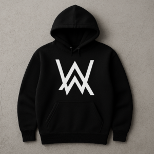 New Summer Collection Full Black Hoodie with WA Print for Men and Boys – Comfortable, Fashionable & Casual Wear