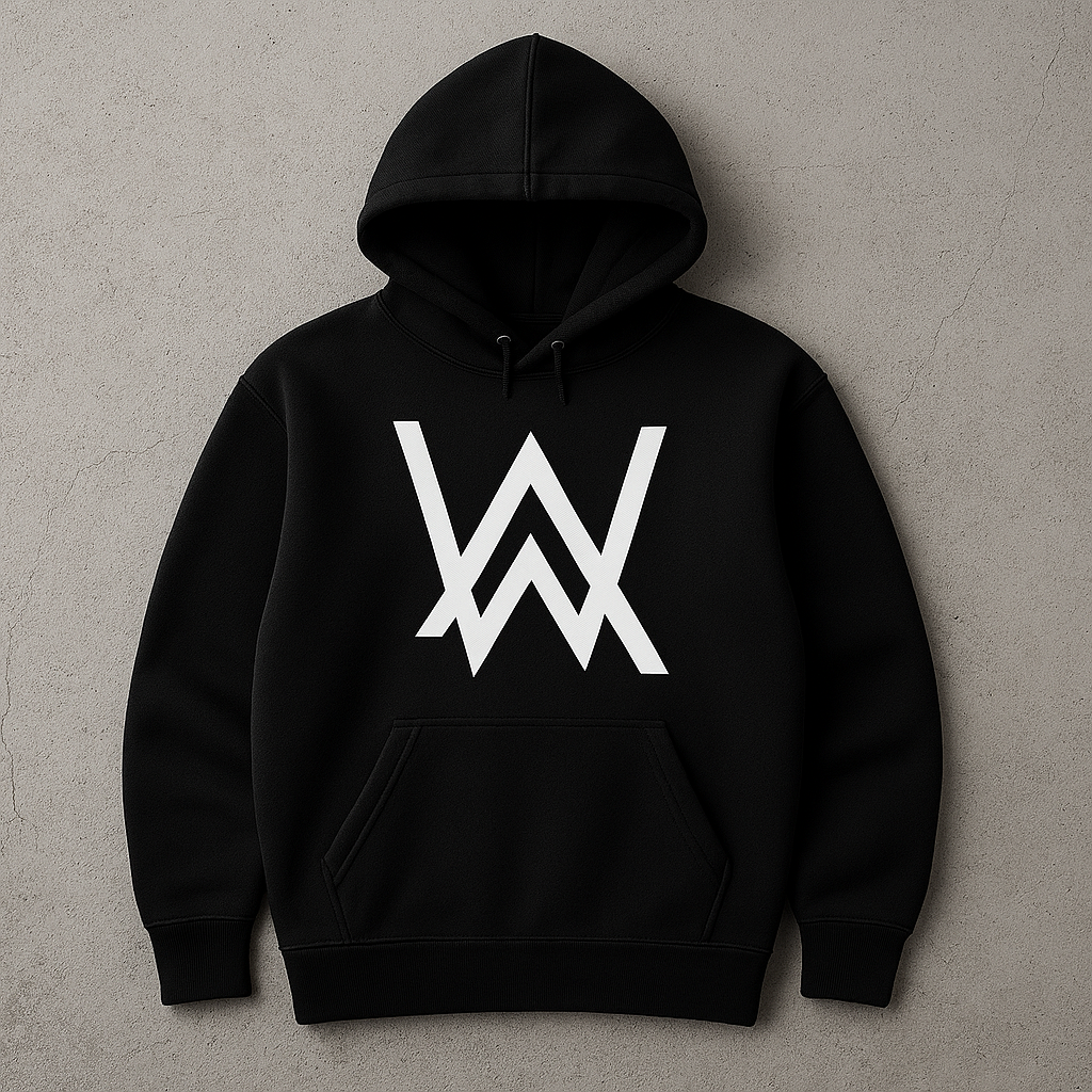 New Summer Collection Full Black Hoodie with WA Print for Men and Boys – Comfortable, Fashionable & Casual Wear