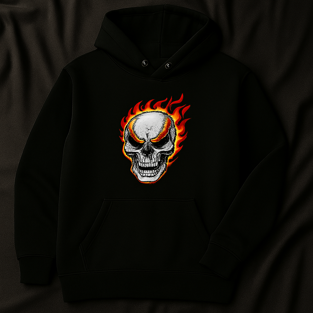 New Summer Collection Full Black Hoodie with Ghost Skull Print for Men and Boys – Comfortable, Trendy & Casual Wear - Image 2