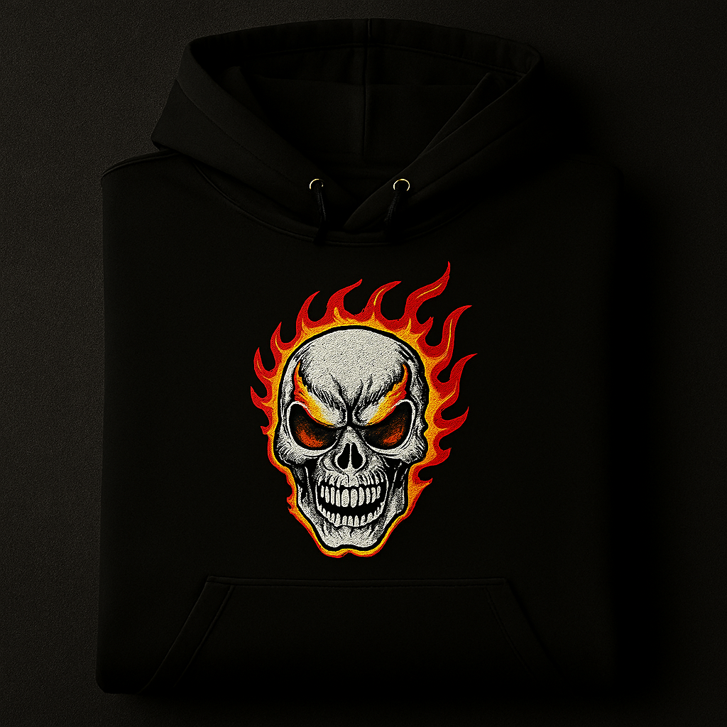 New Summer Collection Full Black Hoodie with Ghost Skull Print for Men and Boys – Comfortable, Trendy & Casual Wear - Image 3