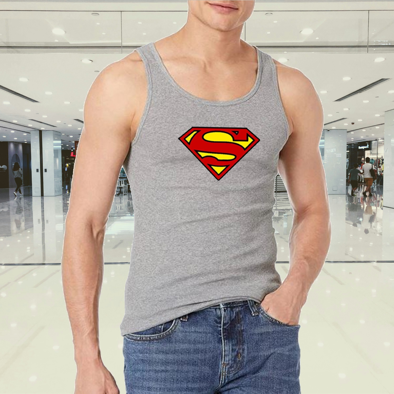 Superman Jersey Gym Sando Tanks Top For Men | Crossfit Clothing Male Casual Stringer Singlet Vest Undershirt - Image 2