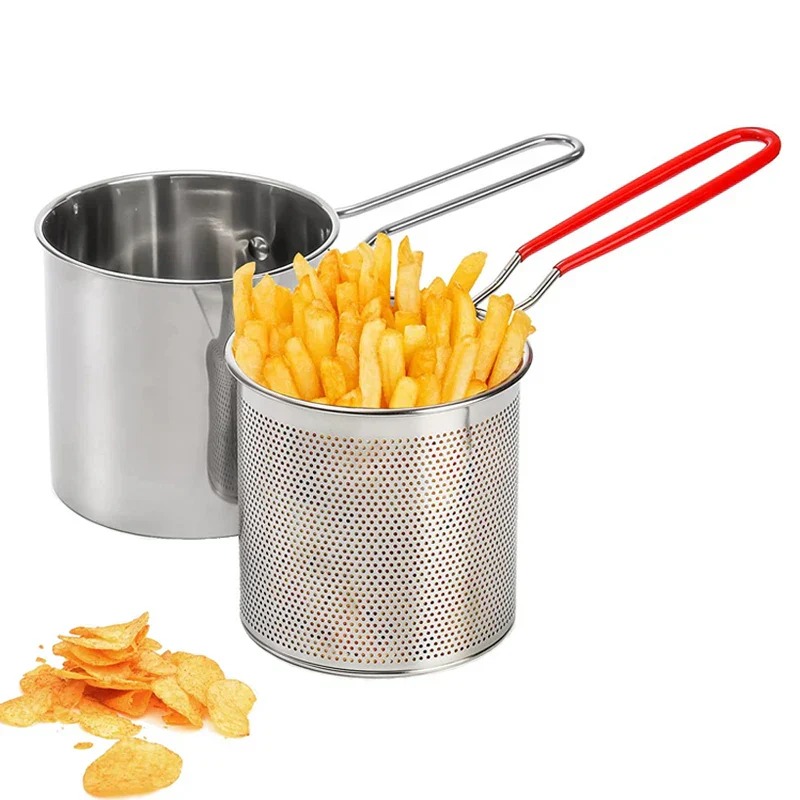 Stainless Steel Deep Fryer Frying Pot With Strainer 12ML Capacity | Basket Deep Fryer Pot for Baking Frying Boiling Home Kitchen - Image 4
