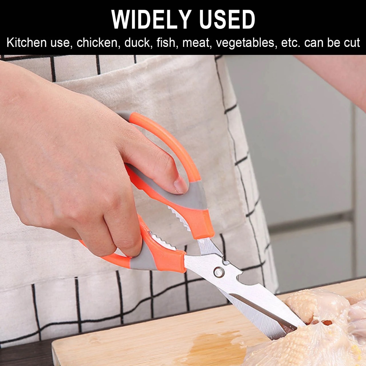 Multifunction Kitchen Scissors Heavy Duty Food Shears for Chicken Meat Vegetable Fish Herb Poultry Stainless Steel Cooking Scissors with Comfortable Handle - Image 3