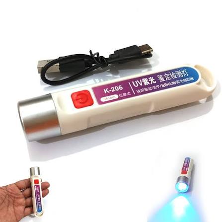 K-206 365nm UV Currency Checker Rechargeable Light | Portable Lightweight UV Torch for Banknote Security Feature, Stain & Security Mark Inspection - Image 3