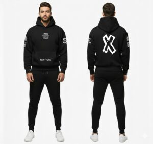 Urban Edge “WIN” Performance Tracksuit – Men’s Premium Heavyweight Fleece Hoodie Set with New York Signature Graphics