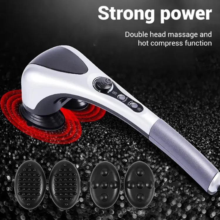Double Head Full Body Massager Machine Variable Speed Far Infrared | Electric Facial Deep Tissue Fitness Massage Stick – Head Neck Waist Leg Muscles Pain Relief Massage Hammer – Handheld Deep Tissue massager - Image 4