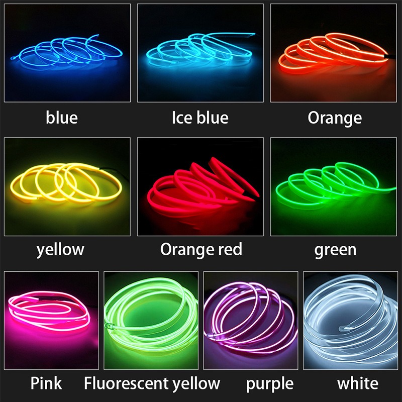 Car Dashboard Neon Light Strip – 3 Meter Flexible EL Wire with Easy Installation, Random Color - Image 3