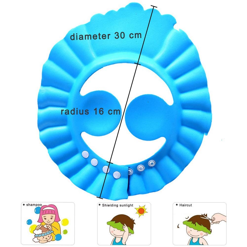 Baby Shower Cap With Stopper | Silicon Baby Shower Cap | Soft & Safe Material | Random Color - Image 2