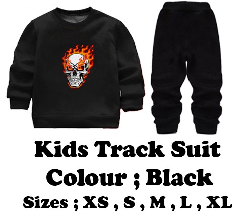 Black Printed Kids Tracksuit | Winter Fleece Sweatshirt & Trouser Set – Warm, Soft & Stylish Winter Garments for Boys & Girls FOR BABY AND KIDs - Image 4